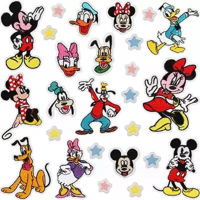 26Pcs/Set Mickey Minnie Mouse Iron On Sew On Embroidered Patches Badge Transfer. • £9.86