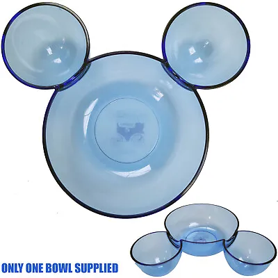 Disneyland Paris Mickey Mouse Bowl Head Shaped Chips & Dips Blue Plastic Disney • $29.86