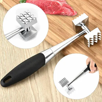 Double Sided Pork Chicken Beef Meat Tenderiser Steak Kitchen Hammer Zinc Alloy • £10.61