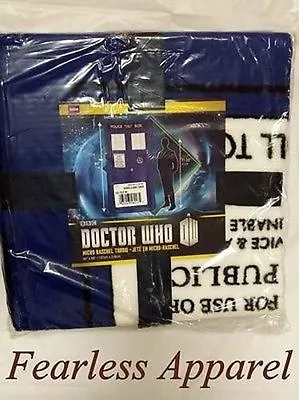 Doctor Who Classic Tardis Throw Blanket 50  X 89  Underground Toys Tennant • $69.95