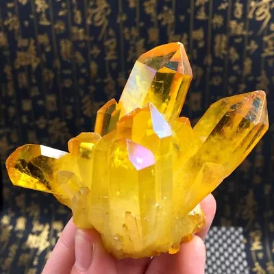 Natural Citrine Cluster Aura Crystal Cluster Mineral Specimen Healing 1Pc • $10.49