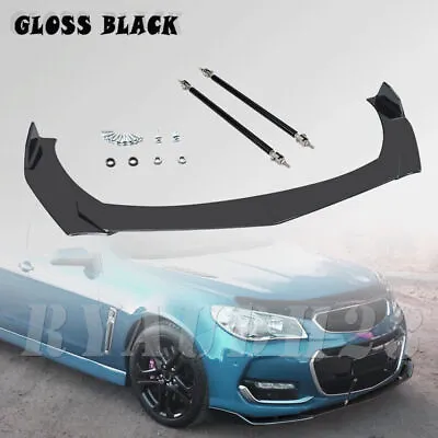 Front Bumper Lip Spoiler Splitter & Strut Rods For Holden Commodore VF VE VZ RD • $57.99