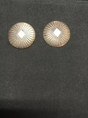 Vtg Native American Southwest Sterling Silver Concho Stud Earrings 4 Grams • $0.99