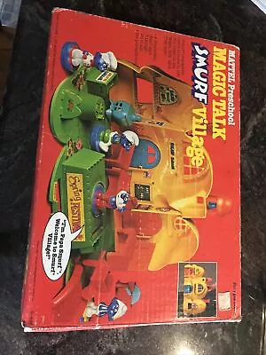 1982 Vintage Mattel Preschool Magic Talk Smurf Village School Playset House Toys • $74.99