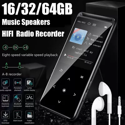 NEW MP3 Player HiFi Bluetooth 5.0 Lossless Sound FM Radio Music Voice Recorder • $31.99