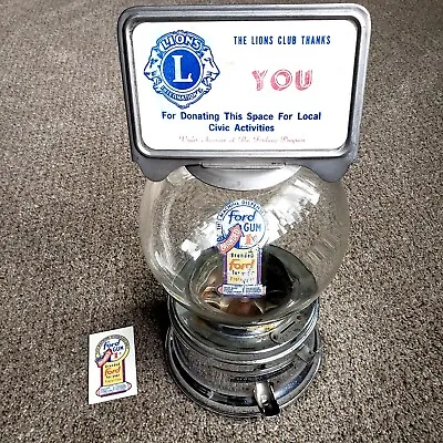 Ford Penny Gumball Machine Glass Globe Lions Club Marquee Topper Extra Decal Vtg • $161.98