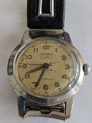 Vintage Unimex Creation 17 Jewel Wristwatch Swiss Incabloc Military WMR • $14.95