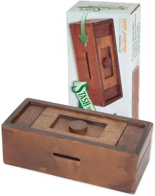 Wooden Puzzle Box Brain Teaser Game Magic Money Gift Holder Secret Compartment • $26.88