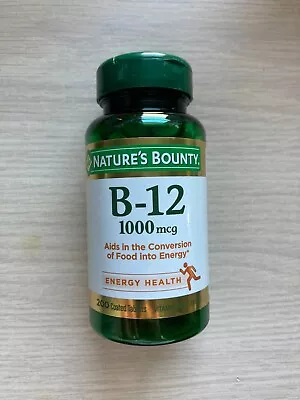 Nature's Bounty B-12 1000 Mcg 200 Coated Tablets Aids In Energy Conversion 2025+ • $14.69