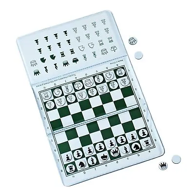 Checkbook Size Folding Magnetic Chess Set 5.75 Inches - Extra Queens • $9.99