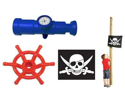 £39.01 • Buy Kids Pirate Flag Telescope With Compass Pirate Steering Wheel For Climbing Frame