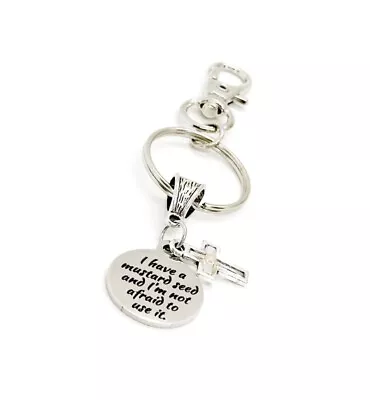 I Have A Mustard Seed Cross Keychain Faith Gift Matthew 17 20 Christian Gifts • $12.95