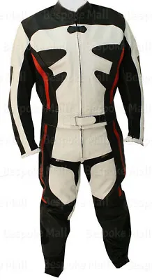 Mens Black Motorcycle Racing Biker Cowhide Leather Two Piece Suit Safety Pads-35 • $347.99