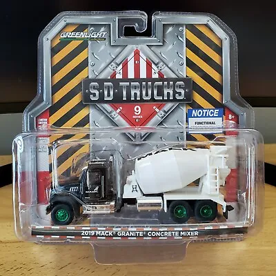 Greenlight SD Trucks 2019 Mack Granite Concrete Mixer Diecast 1:64 • $29.95