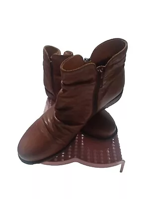 Miz Mooz New York City Boots Women's 8.5-9M EU39 Brown Hazelnut Leather Ankle • $64