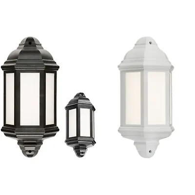 LED Outdoor Half Lantern Wall Light 8W Cool White 4000K Knightsbridge • £44.79