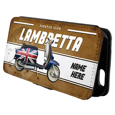 Personalised Lambretta IPhone Case Scooter Motorcycle Flip Phone Cover VBP46 • £12.95