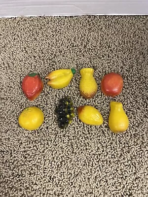 Vintage Fruit Magnets Lot Of 8 Refrigerator Magnets Memo Holders Bananas Grape • $5.99