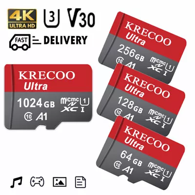Micro SD Memory Card 64GB-1024GB Ultra Fast Class 10 TF Card Mobile Phone Tablet • $2.49