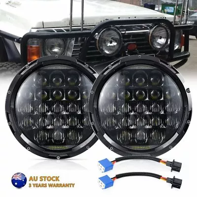 Pair 7''Inch 210W Round LED Headlights Hi/Lo Beam DRL Headlamps For GQ PATROL • $92.99