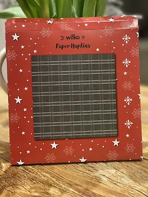 £1.95 • Buy Pack 16 Tartan Paper Napkins - Red Green White Serviette Scottish