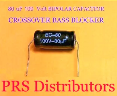 Capacitor 80 UF 100 Volt BIPOLAR BASS BLOCKER SPEAKER TWEETER CROSSOVER 1 Piece • $8