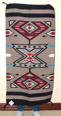 Throw Rug / Tapestry Southwestern Thick & Durable Hand Woven Wool 32x64   213 • $89.50