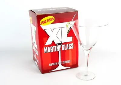 Giant XL Hand Blown Martini Glass 9  Tall BRAND NEW SEALED • $19.99