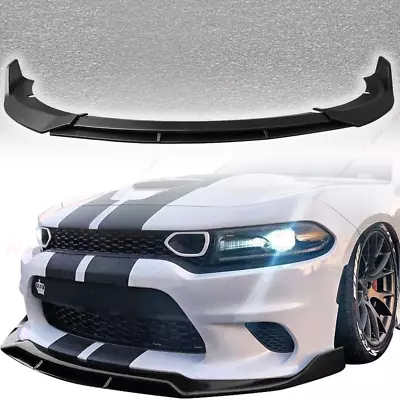 $69.99 • Buy For Dodge Charger 15-21 SRT Style Matte Black Front Bumper Splitter Spoiler Lip