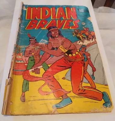 INDIAN BRAVES #1 Comic Book ; IW Comics ; Western Cowboy Indians 1964 60s *READ* • $14.95