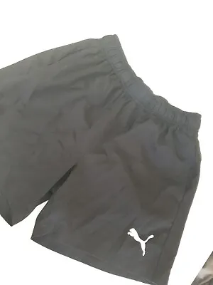 $25 • Buy PUMA Men's Shorts Size M Medium, Black Shorts, Elastic Waist