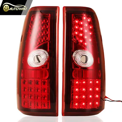 For 99-06 Chevy Silverado 99-02 GMC Sierra LED Tail Lights Chrome Red Rear Lamps • $55.99