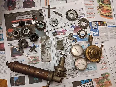 Lot Of Metal Steampunk Accessories Valves & Gears -  Vintage Metal Craft DIY • $60