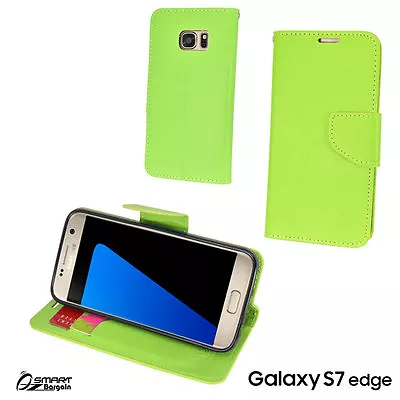 Green CL Wallet Flip Card Slot Case Cover For Samsung Galaxy S7 Edge • $6.99