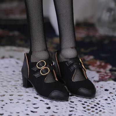 1/4 MSD BJD Shoes French Style Spliced High Heels Double Buckles Thick Heel LUTS • $17.86