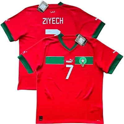 2022/23 Morocco Home Jersey #7 Ziyech Large Puma Soccer Football World Cup NEW • $199