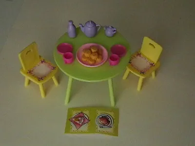 Dollhouse Size Mattel Playroom Tea Table Set For Kelly Or 4 Inch Dolls - New • $12.95