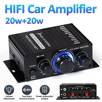 12V HiFi 2 Channel Power Amplifier Mini Stereo Audio FM Car Home AMP 400W • $9.59