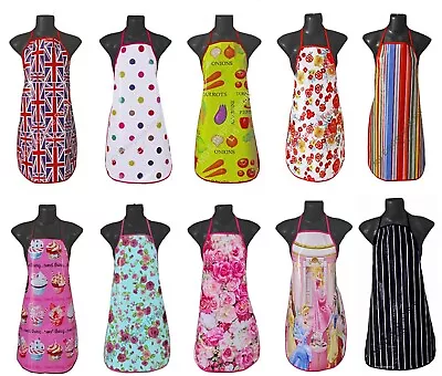 Ladies Wipe Clean Waterproof PVC Aprons Chefs Kitchen Vintage Women Best Quality • £3.99