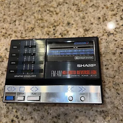 Sharp Stereo FM AM Cassette Player JC-77 BK Walkman Vintage TP-7G RADIO ONLY • $115