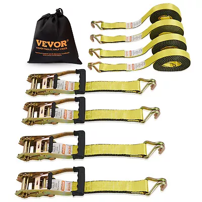 VEVOR 4 Pack Ratchet Tie Down Straps 10000 Lbs 2  X 27' Heavy Duty Double J Hook • $45.99