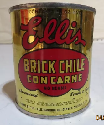 Nice Vintage Ellis Brick Chile Con Carne Miniature Metal Can Bank L()()k Nr! • $5