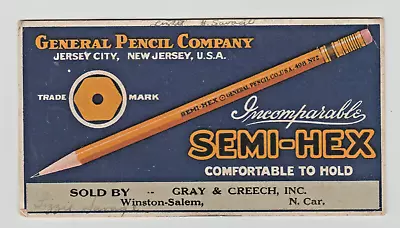 Vintage Advertising Ink Blotter General's Semi-Hex  Pencils  Pencil • $10