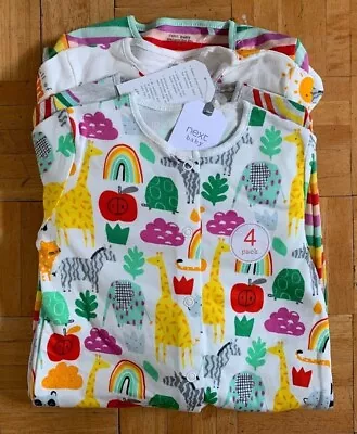 £19.99 • Buy BNWT Baby Girls 4pk Bright Rainbow Sleepsuits 0-3 Months NEXT