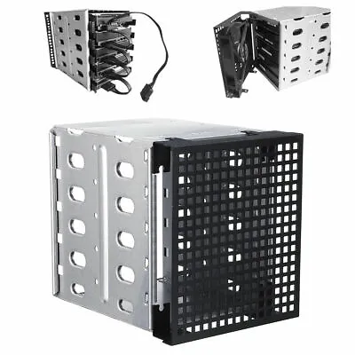 5.25'' Cage Rack Hard Drive Tray Caddy Bay To 5x 3.5'' SATA SAS HDD Expansion • $40.45