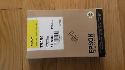 2013 Genuine Epson Yellow Photographic Dye Ink T5454 Stylus Pro 7600/9600 Sealed • $52