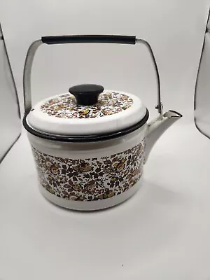 Vintage Enamel Kettle/Tea Pot Mid Century Modern Style • $25.99