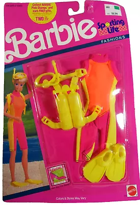 Vintage Mattel Barbie 1990  Sporting Life  Fashion Scuba Diving Outfit #777 Moc • $28.75