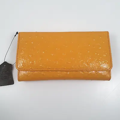 Real Leather Wallet Purse Mustard Yellow Textured Finish RFID Protection • £16