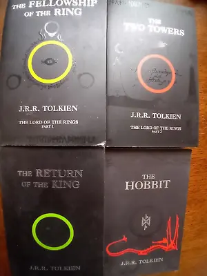 Lord Of The Rings Trilogy & The Hobbit Paperback Books Set Tolkien 1999 LOTR • £15.49